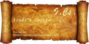 Izsák Csilla névjegykártya